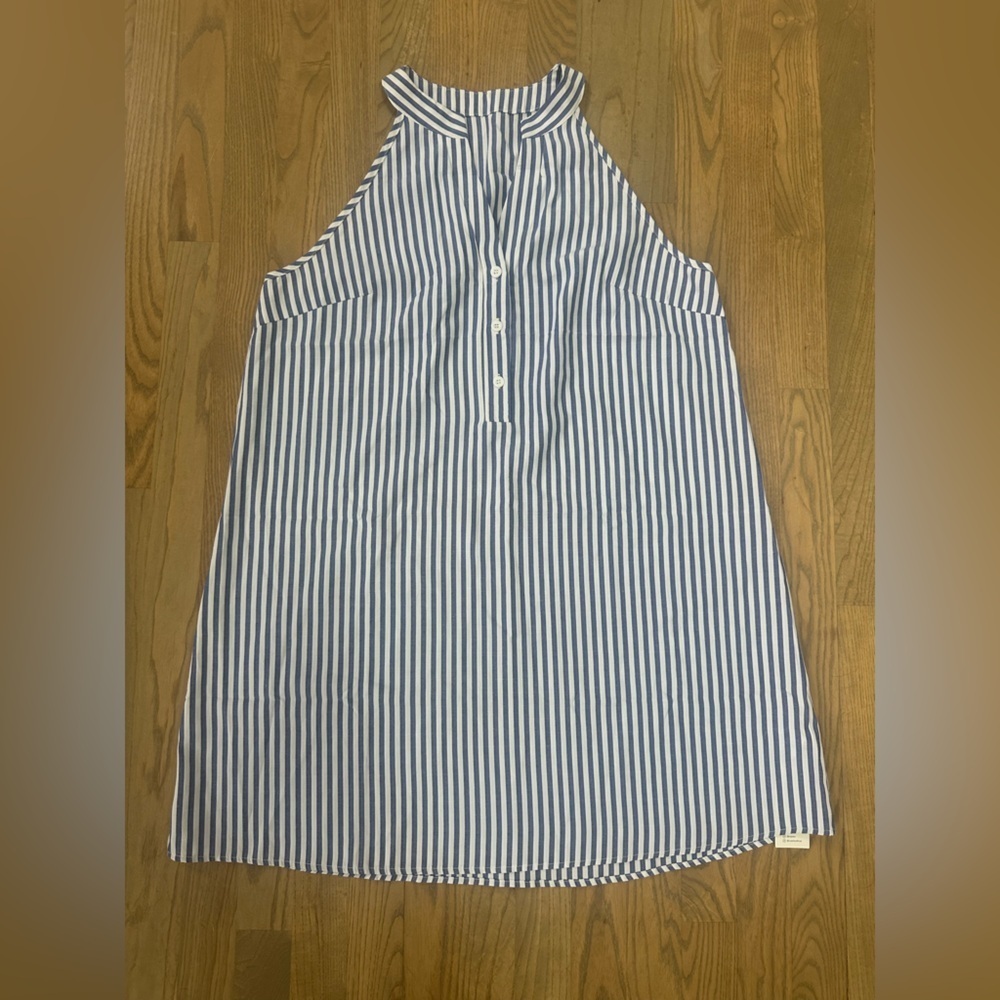 Cupshe Navy and White Striped dress